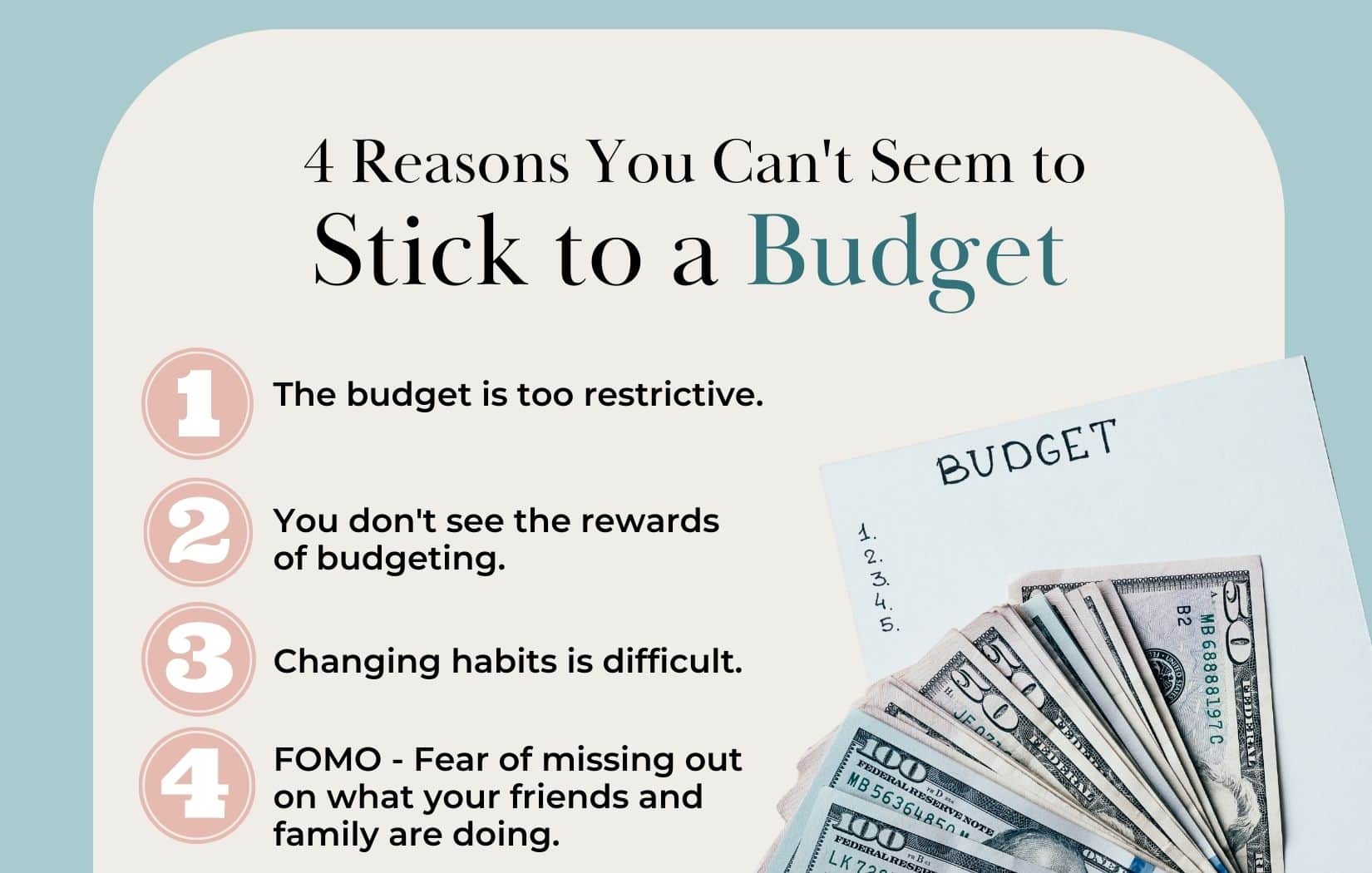 4 reasons you can't seem to stick to a budget