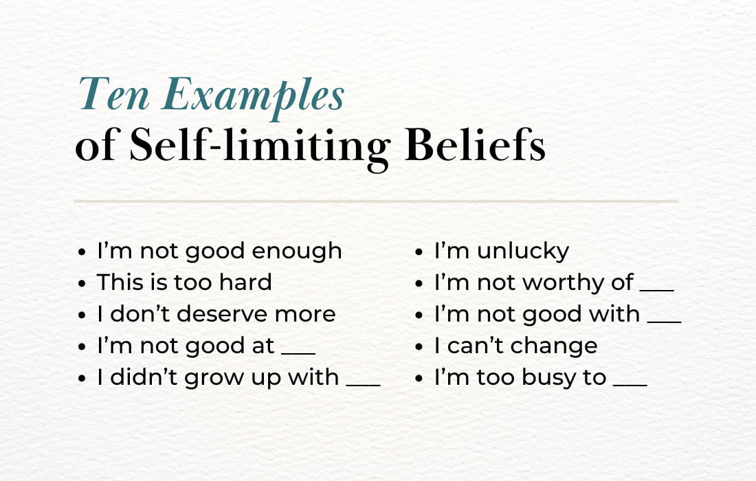 Ten Examples of Self-limiting Beliefs