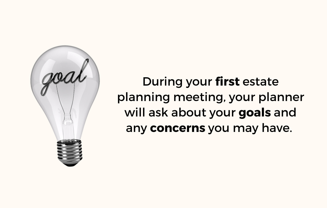 What should I expect during the first estate planning meeting?