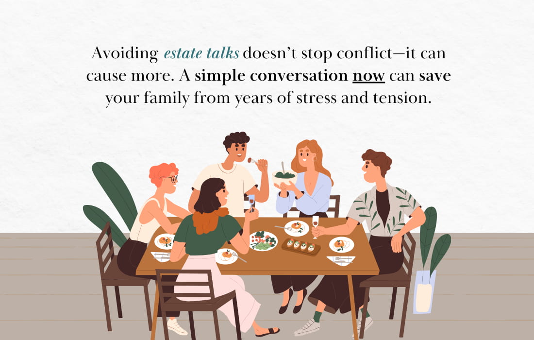 family talking